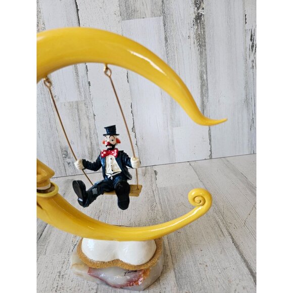 Ron Lee swinging Moon clown unique 1998 vintage statue gold figurine - Picture 9 of 10